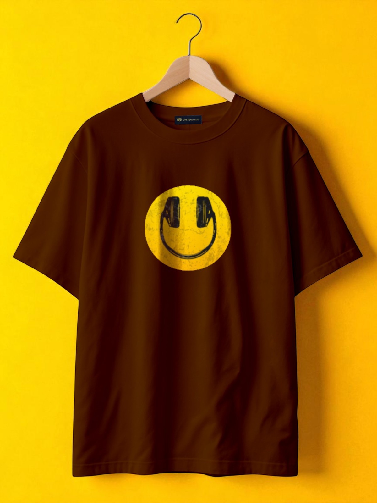 Music mood: Boxy Fit Graphic Tee Brown