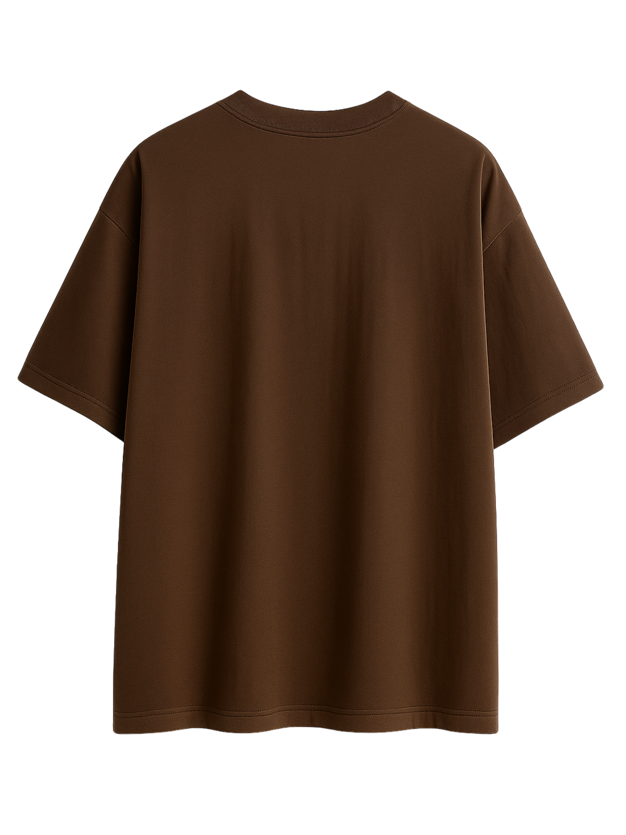 Boxy Fit Solid Tee: Brown