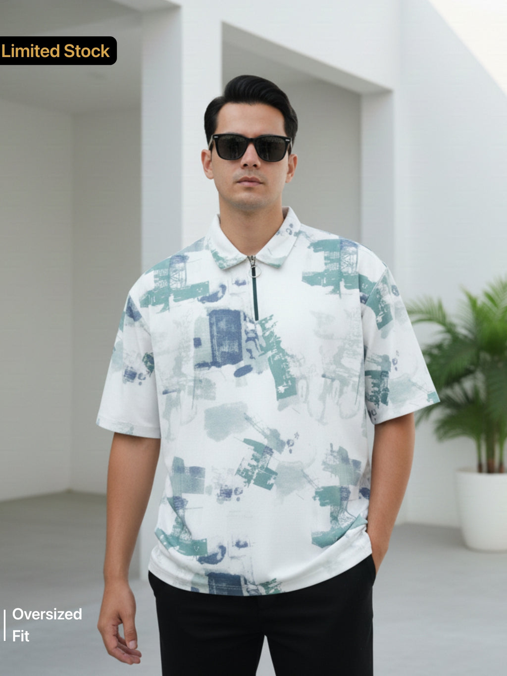 Painted Green City Dreams: Zipper Polo