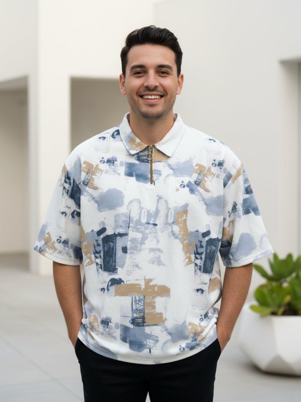 Painted Blue City Dreams: Zipper Polo