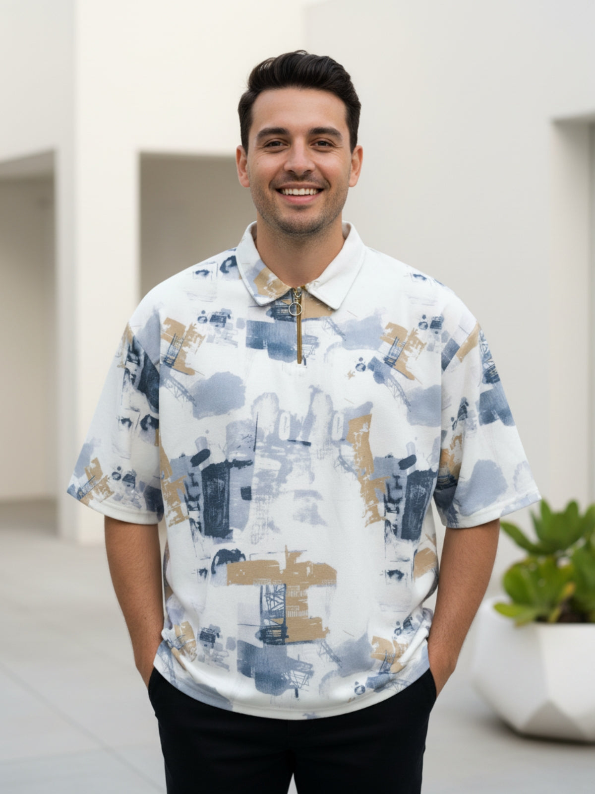 Painted Blue City Dreams: Zipper Polo