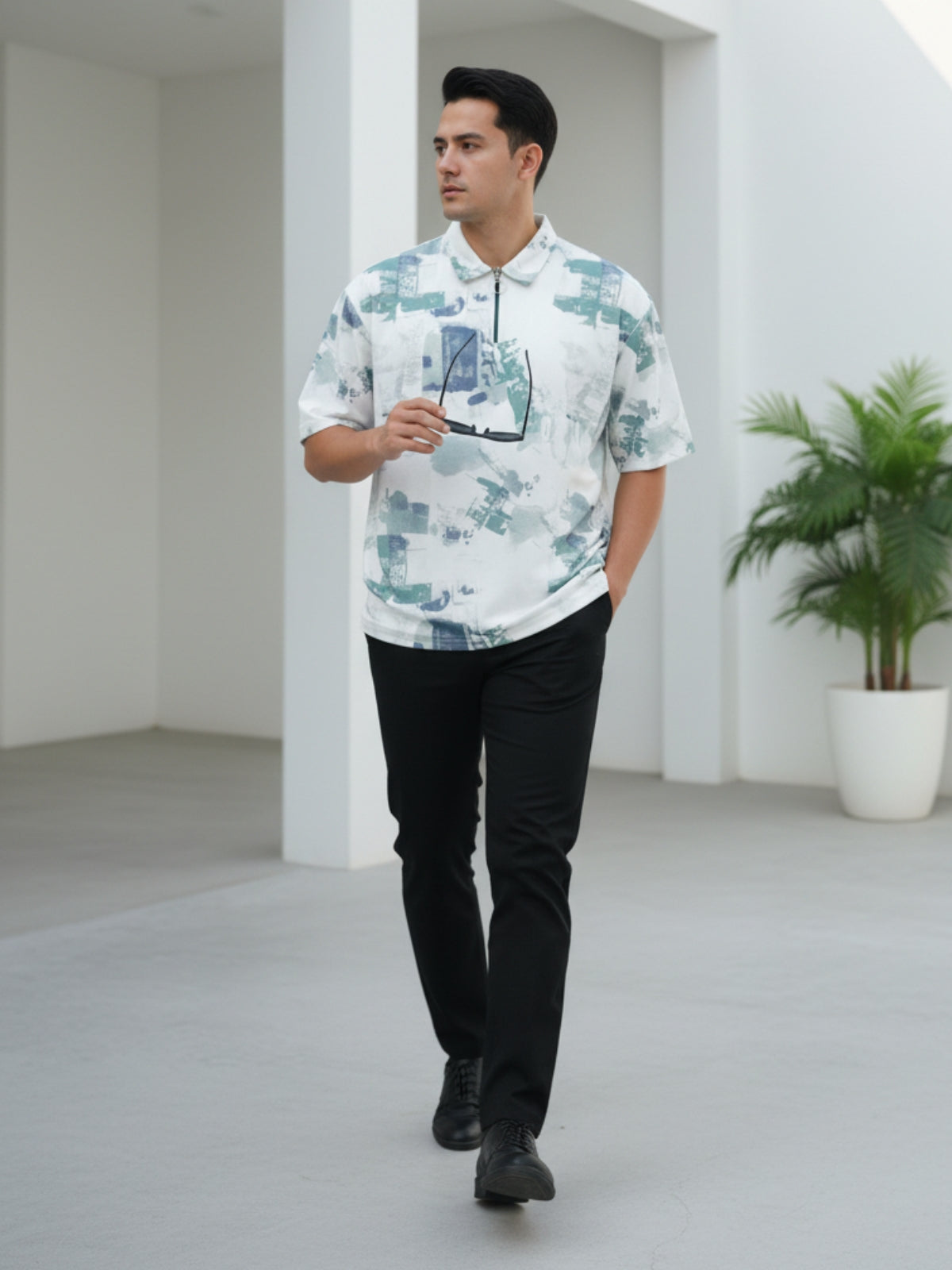 Painted Green City Dreams: Zipper Polo