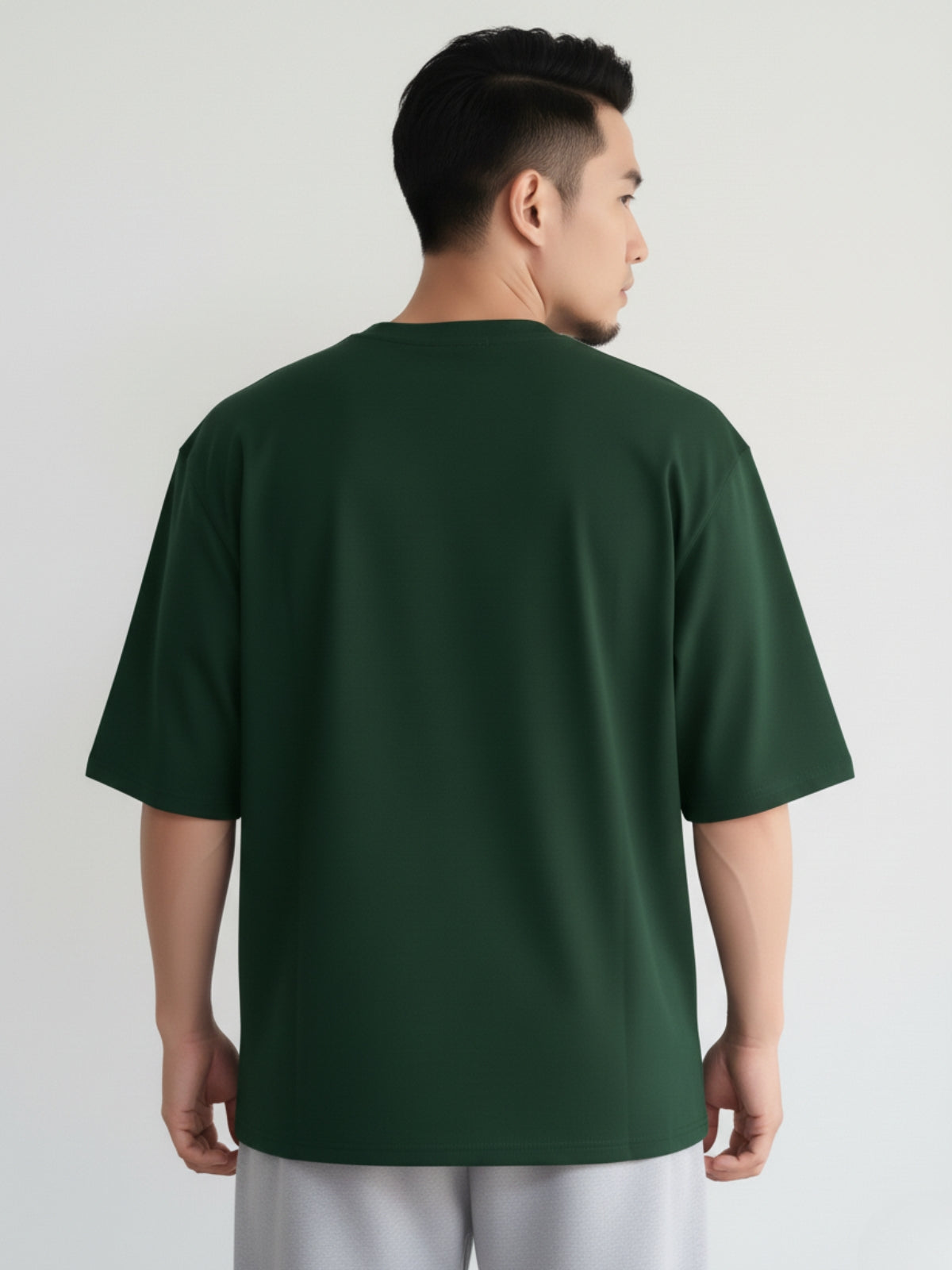 Boxy Fit Solid Tee: Emerald Green