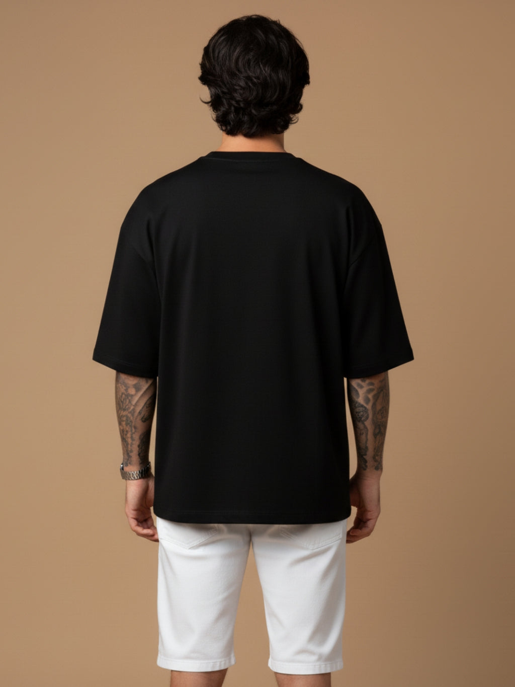 Boxy Fit Solid Tee: Black