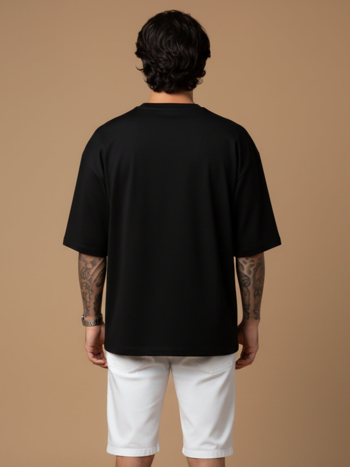 Boxy Fit Solid Tee: Black