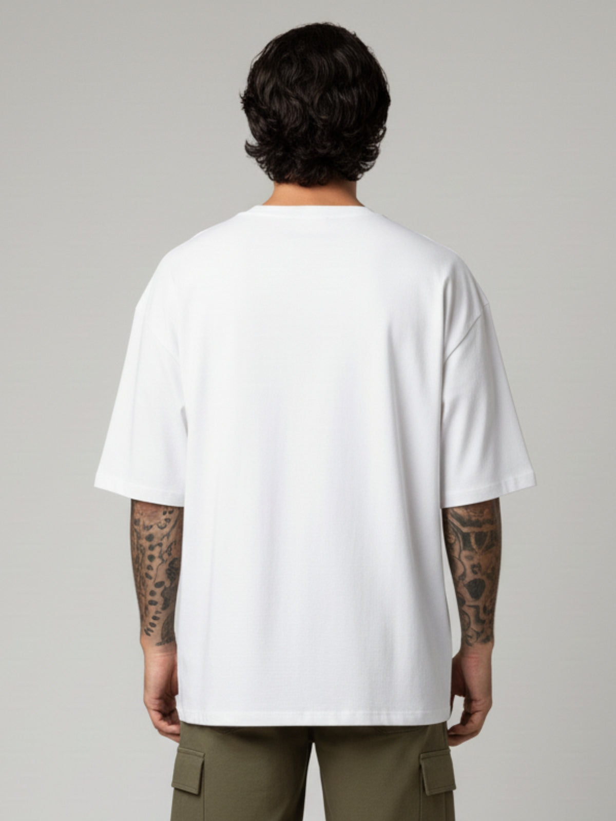Boxy Fit Solid Tee: White