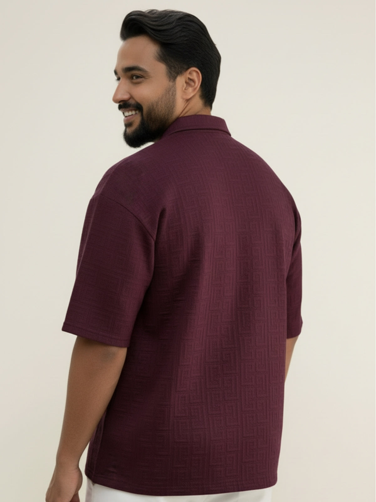 Plum Zipper Polo: Maze