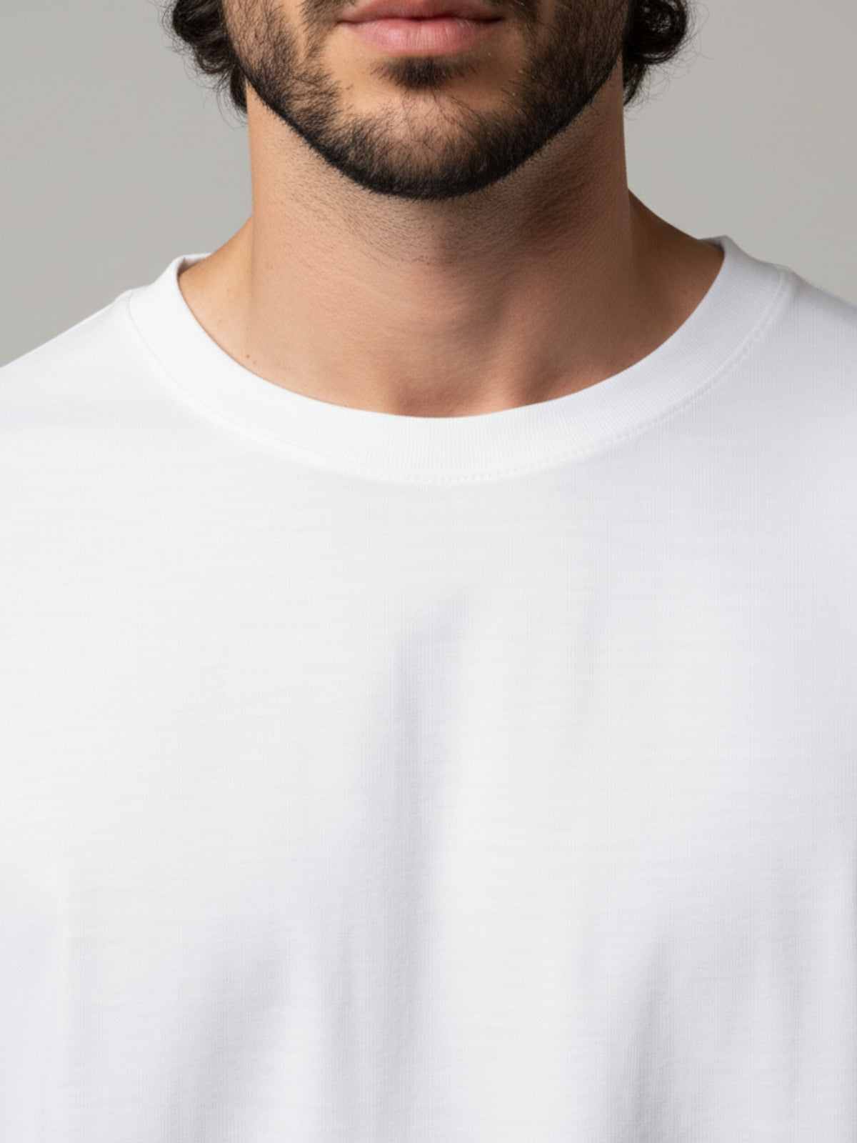 Boxy Fit Solid Tee: White