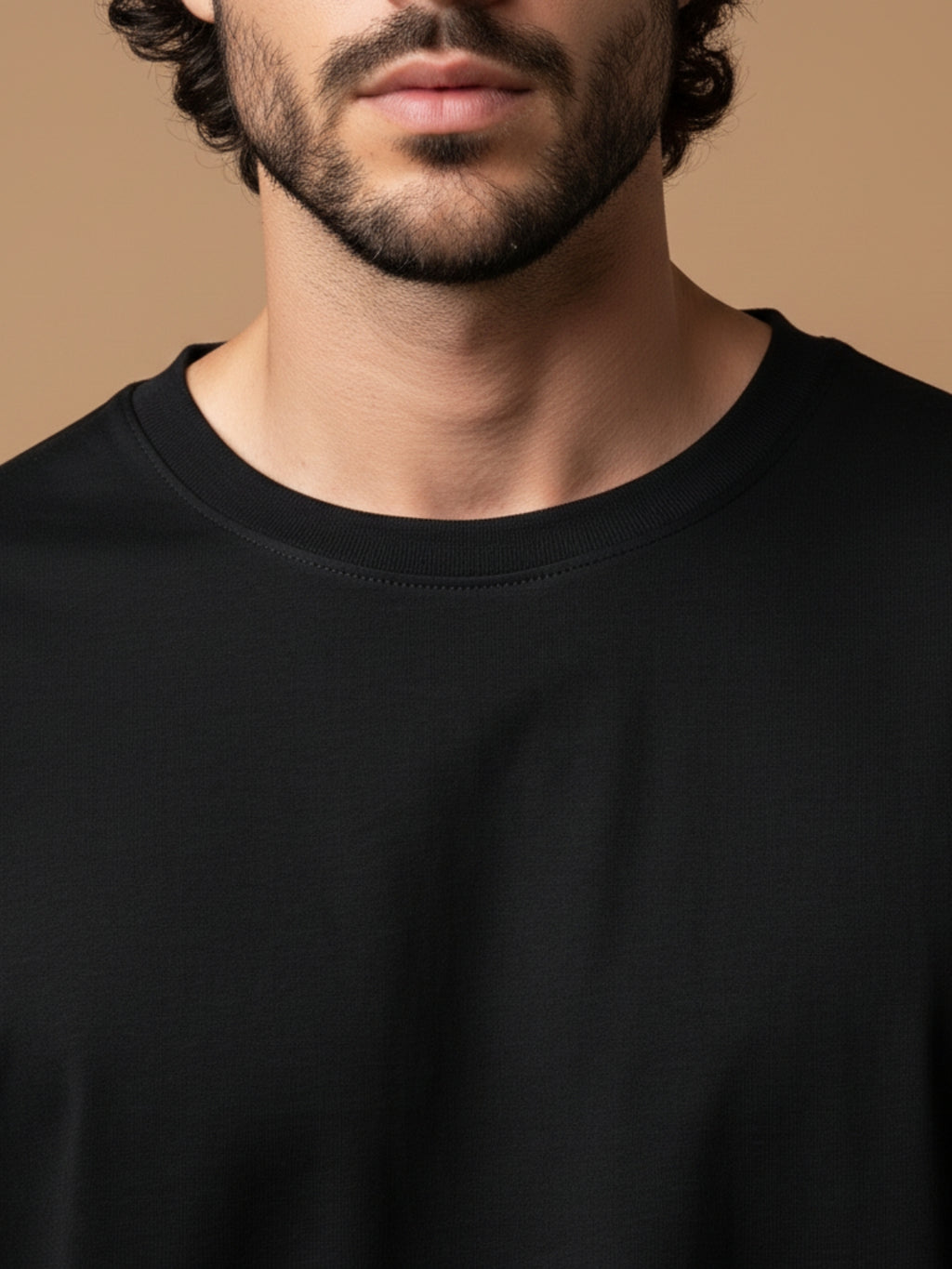 Boxy Fit Solid Tee: Black