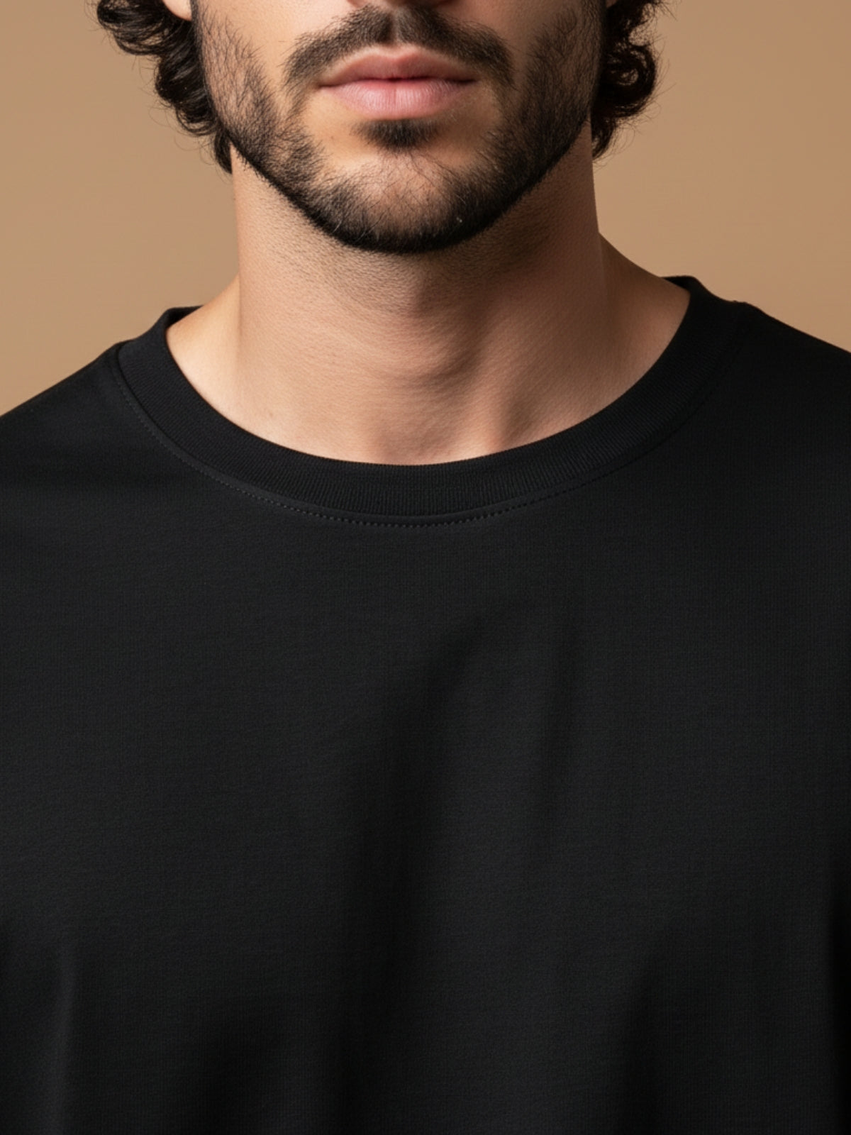 Boxy Fit Solid Tee: Black