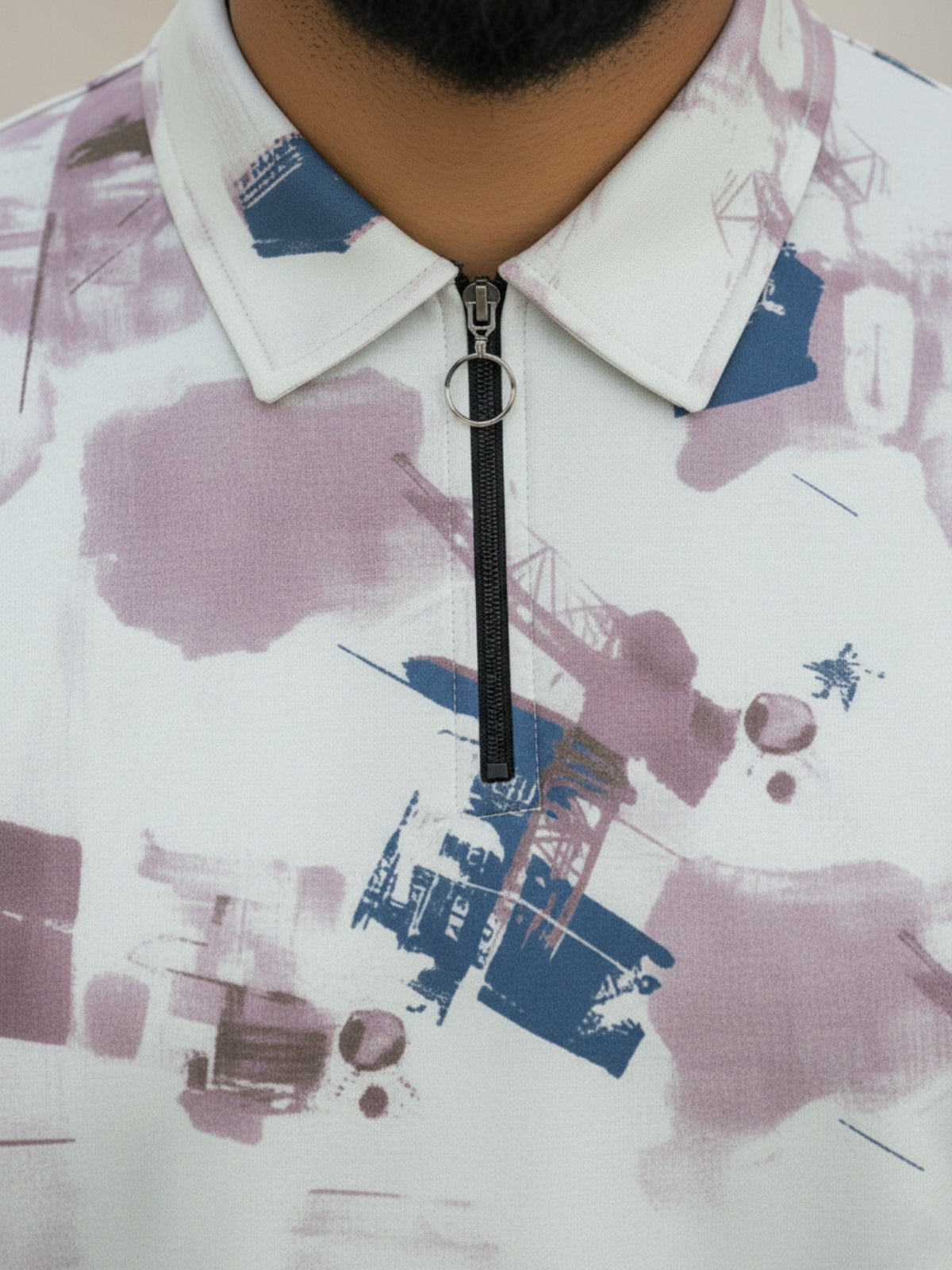 Painted Pink City Dreams: Zipper Polo