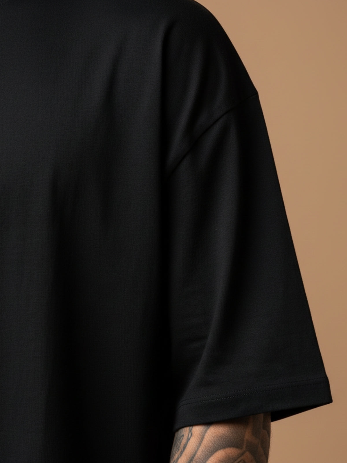 Boxy Fit Solid Tee: Black