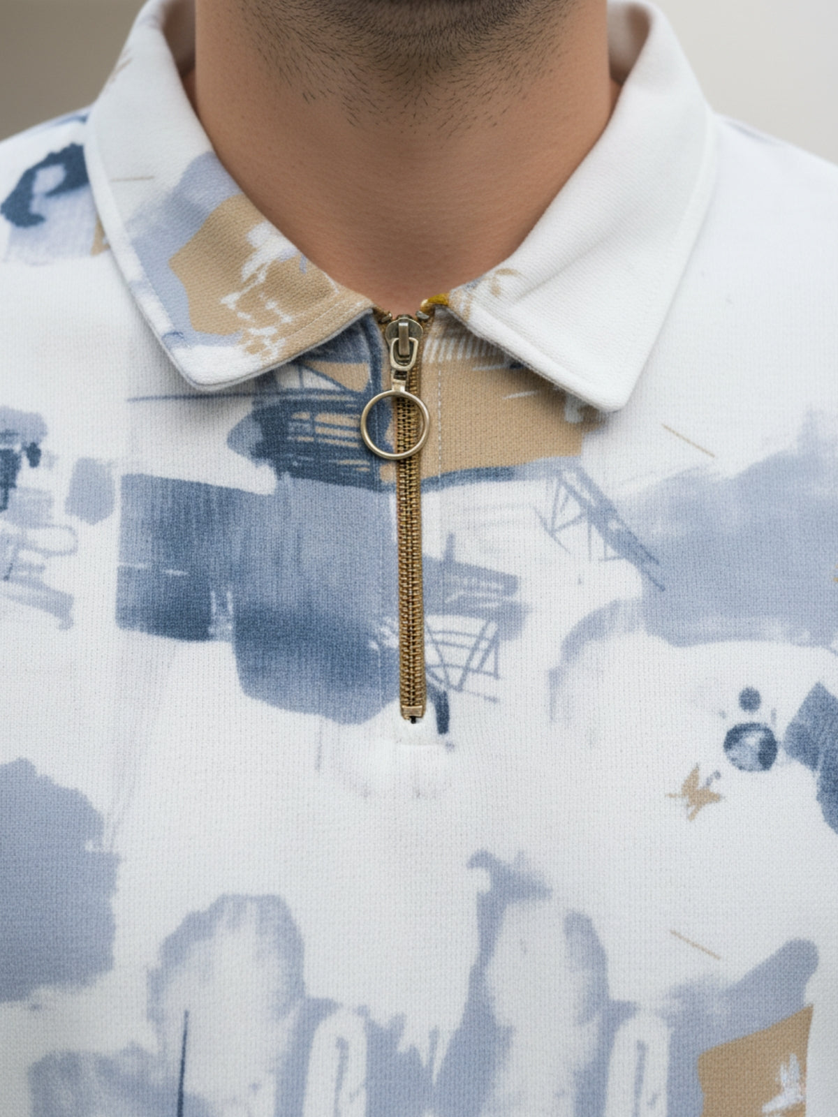 Painted Blue City Dreams: Zipper Polo