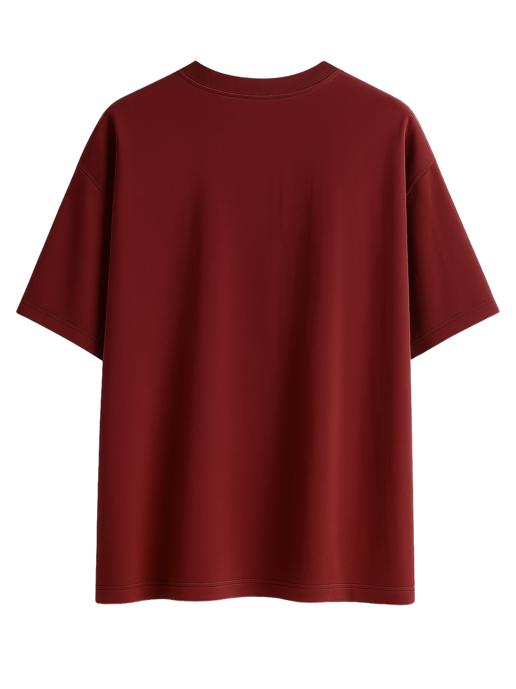 Boxy Fit Solid Tee: Maroon