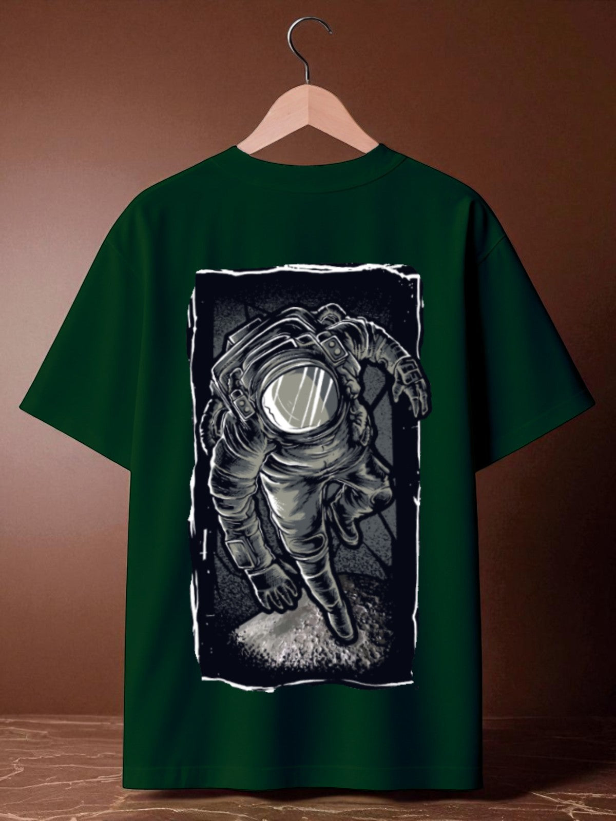 The Astronaut: Boxy Fit Graphic Tee Emarald Green