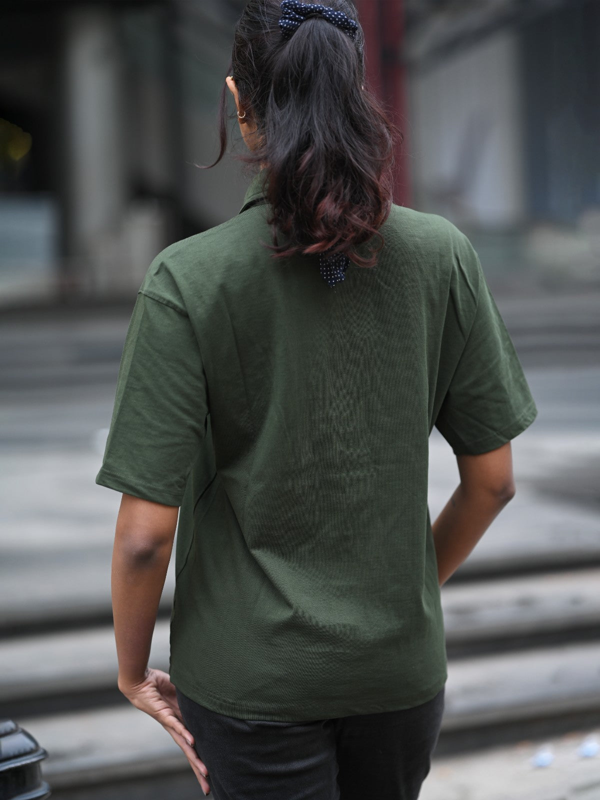 Oversized Shirt: Military Green