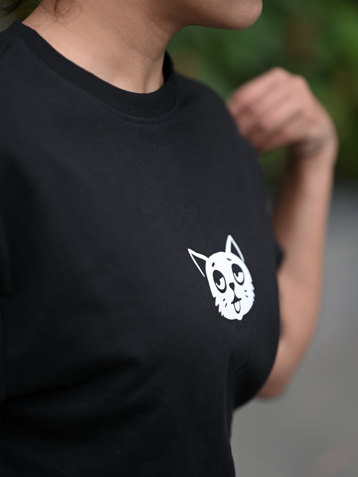 Premium Oversized Black Tee : Logo