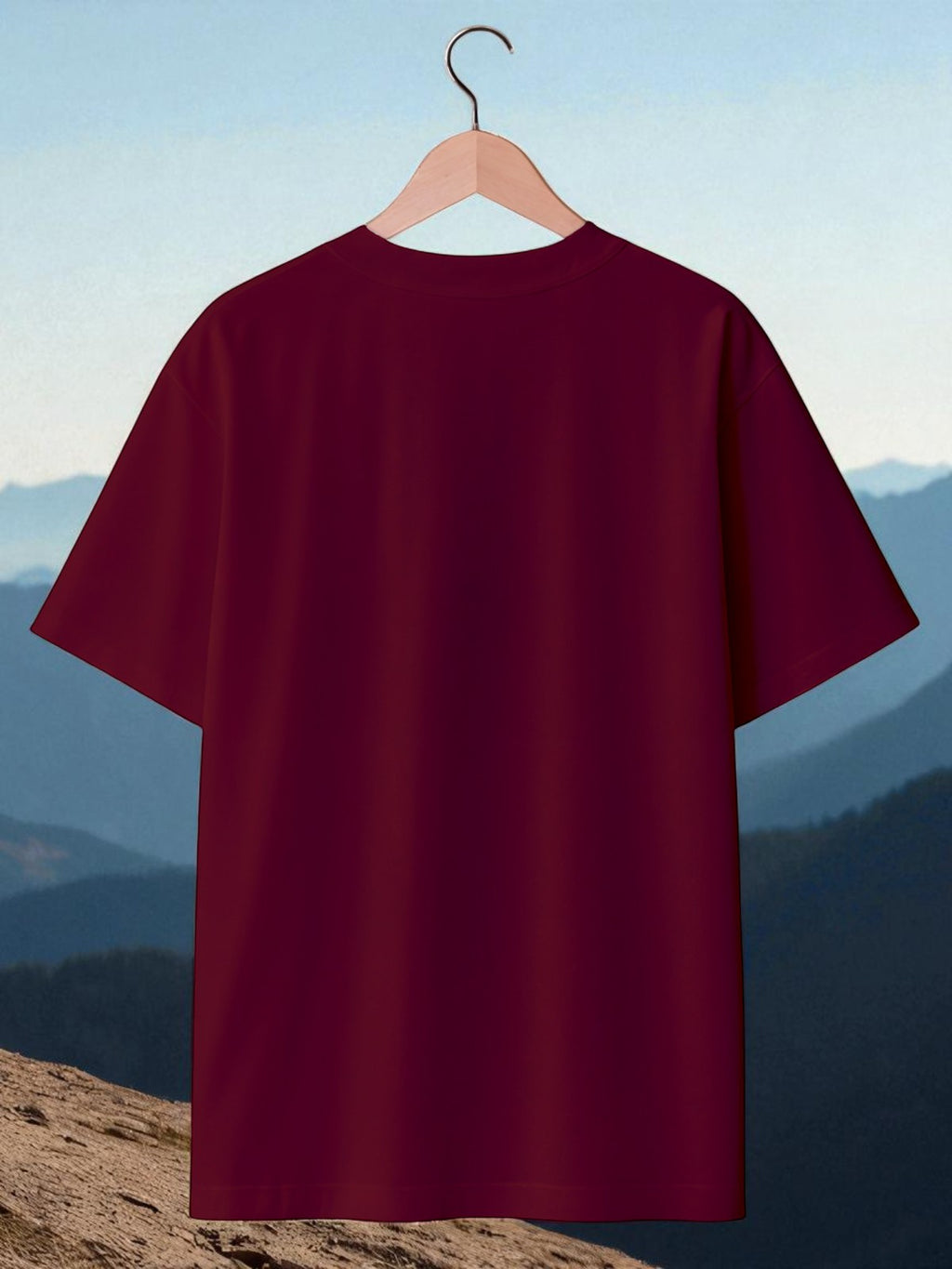 Exhale: Boxy Fit Graphic Tee Maroon