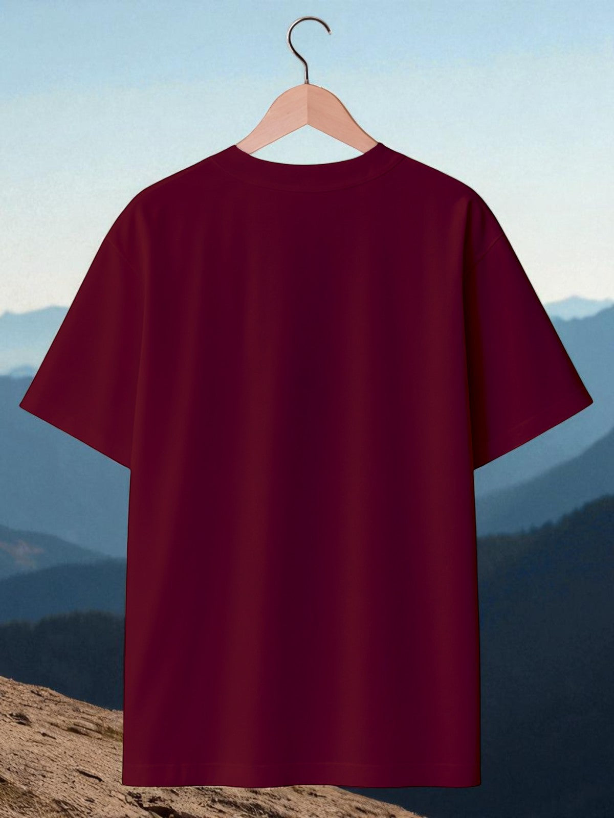 Exhale: Boxy Fit Graphic Tee Maroon
