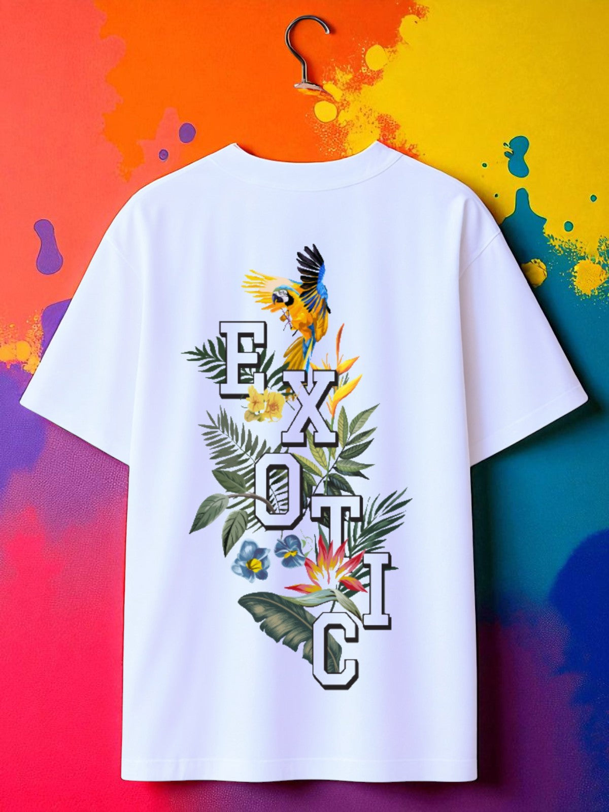Exotic: Boxy Fit Graphic Tee White