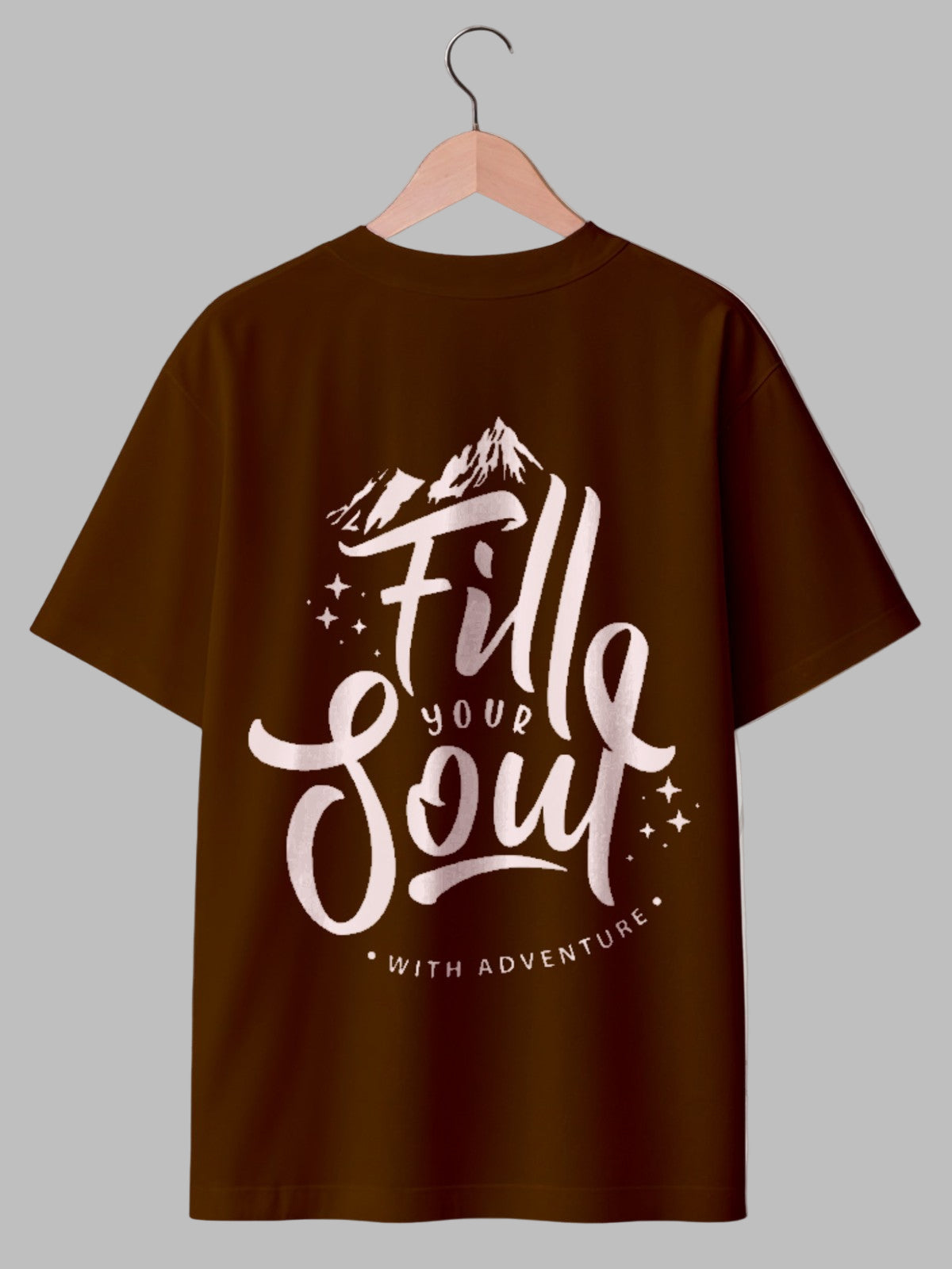 Fill Your Soul: Boxy Fit Graphic Tee Brown
