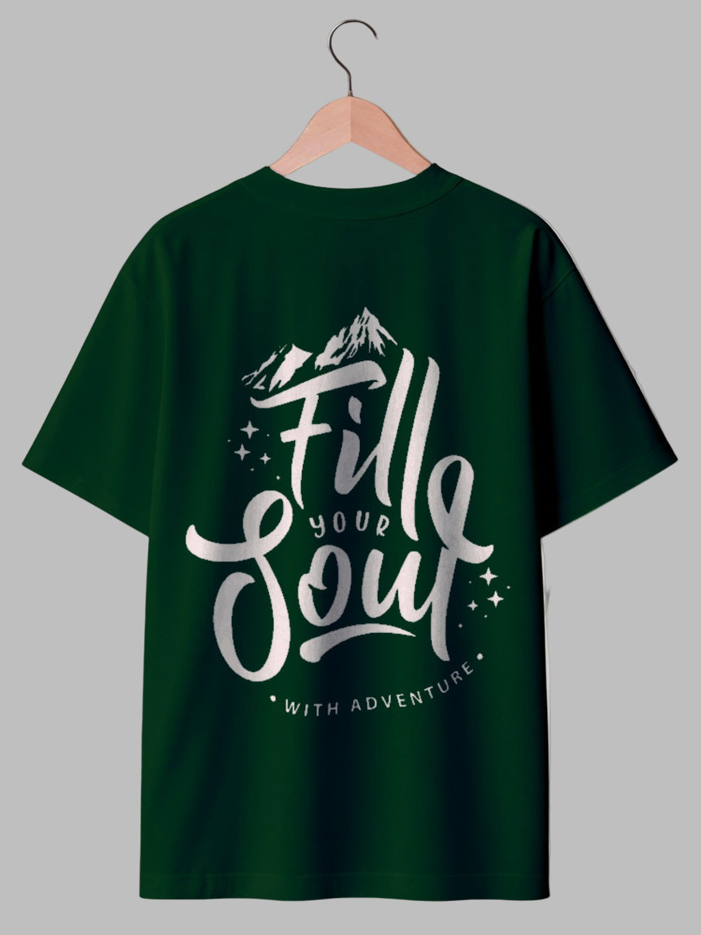Fill Your Soul: Boxy Fit Graphic Tee Emarald Green