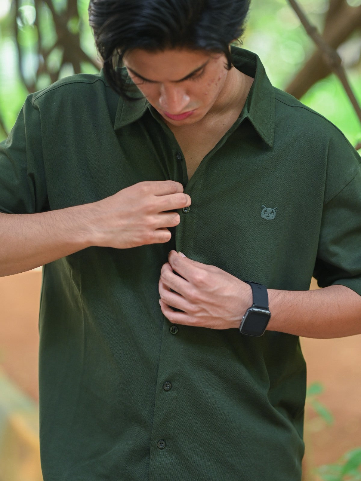 Oversized Shirt: Military Green