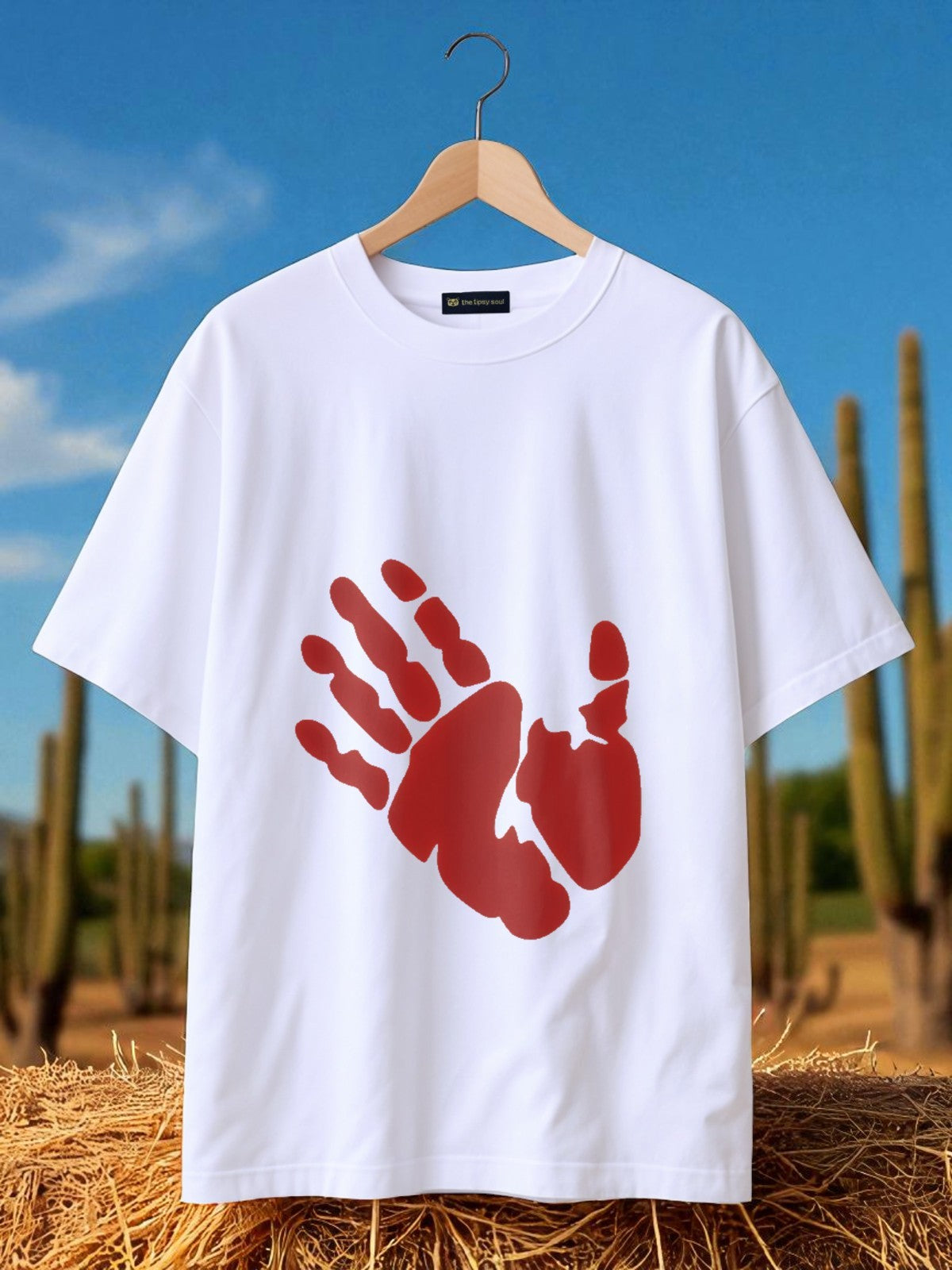 Handprint: Boxy Fit Graphic Tee White