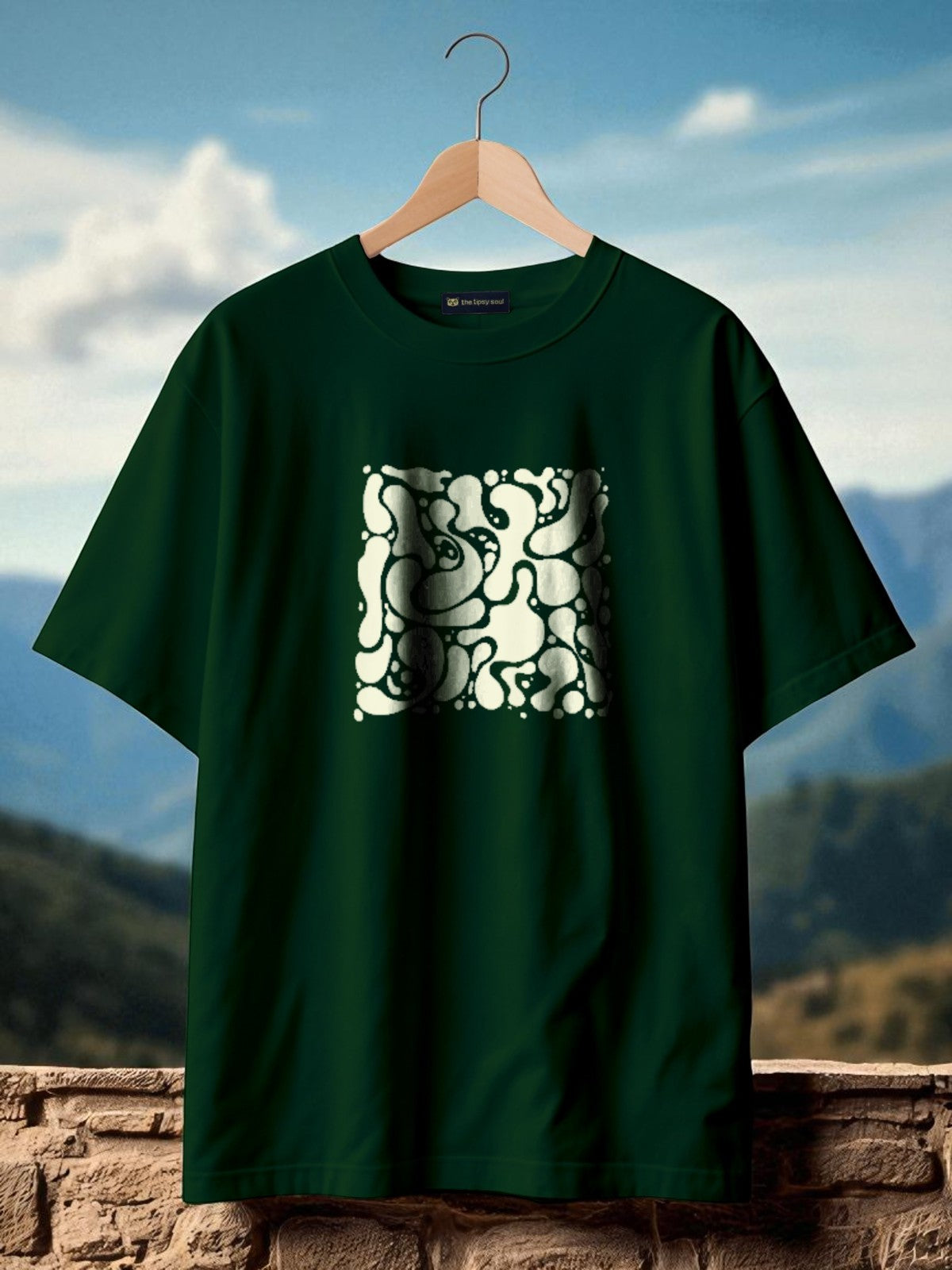 Ink art: Boxy Fit Graphic Tee Green