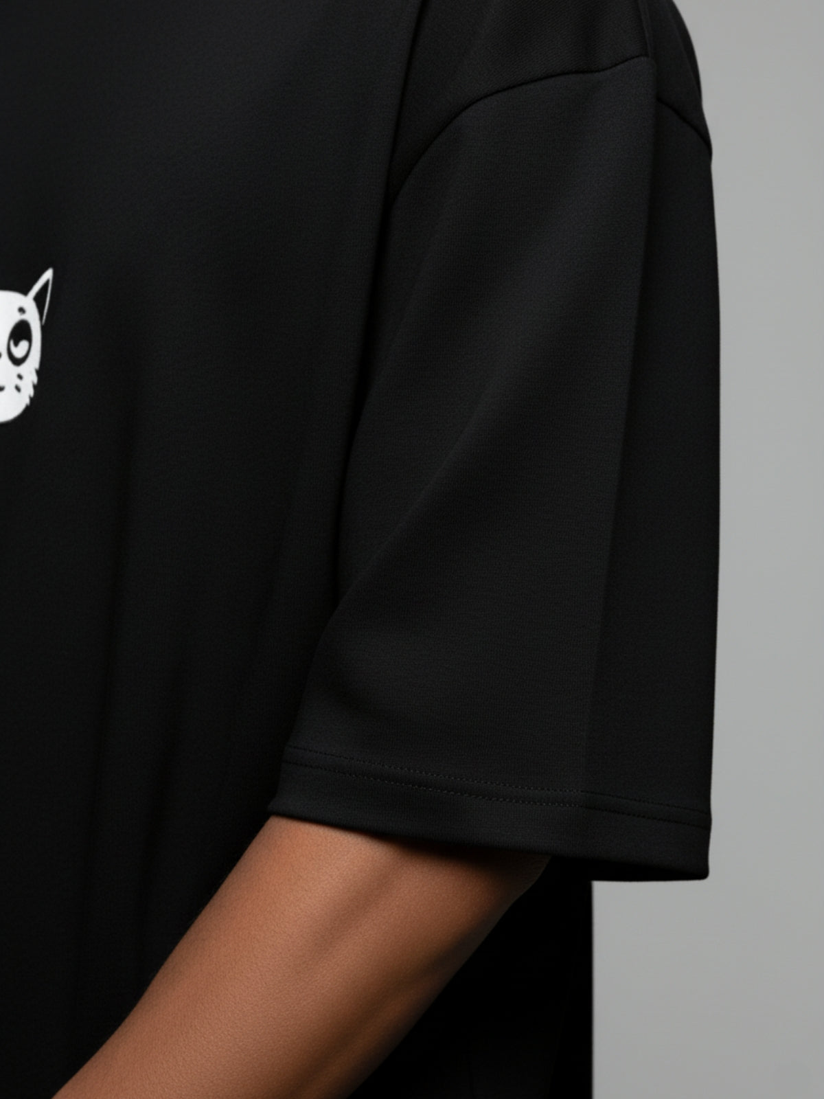 The Tipsy Cat Tee: Midnight Black