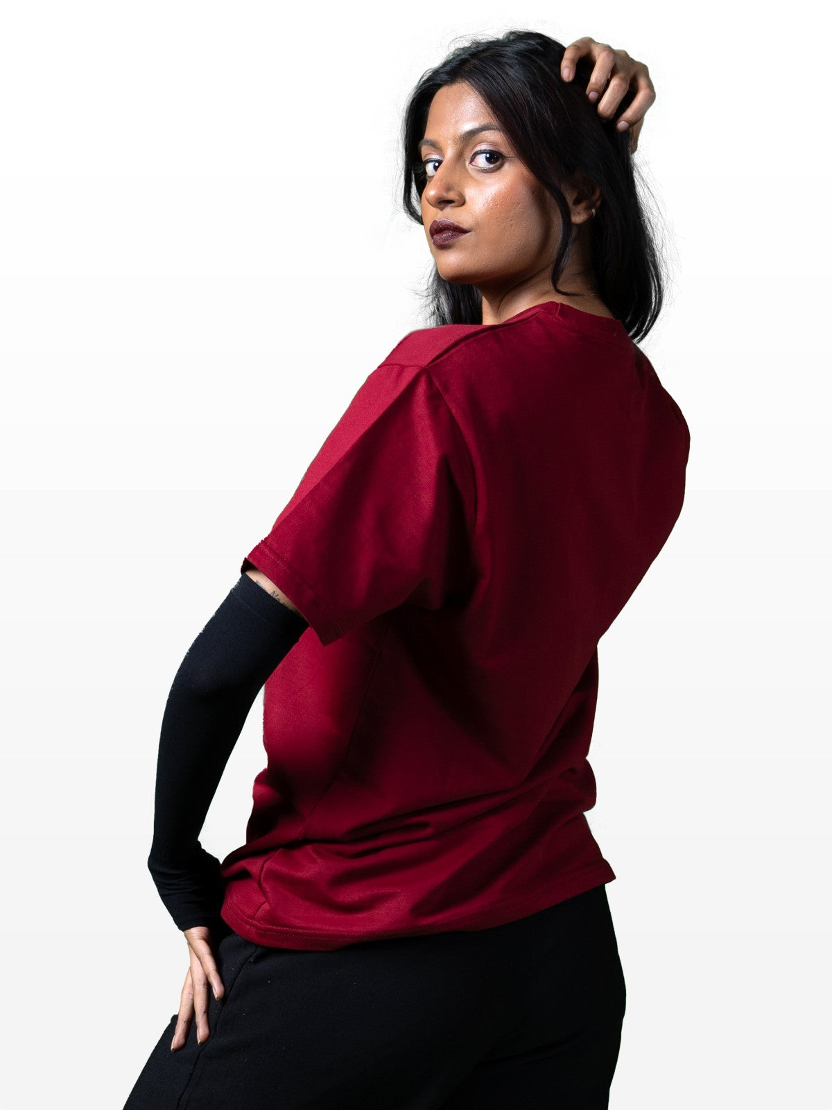 Premium Oversized Maroon Tee : Logo