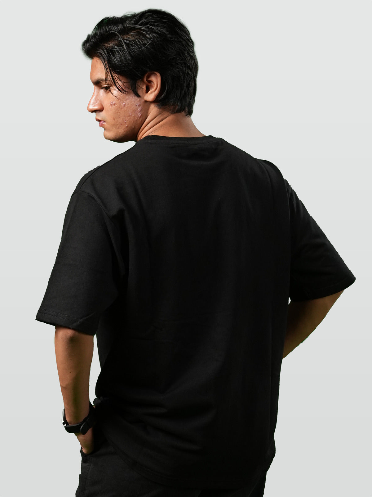 Premium Oversized Black Tee : Logo
