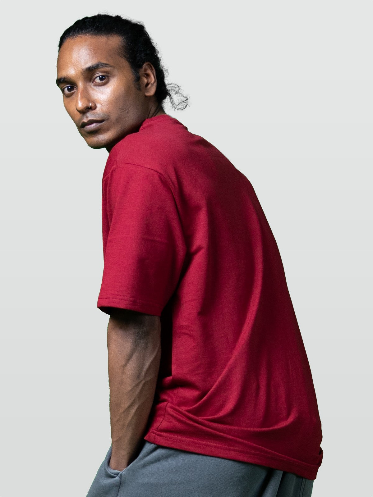 Premium Oversized Maroon Tee - the tipsy soul.