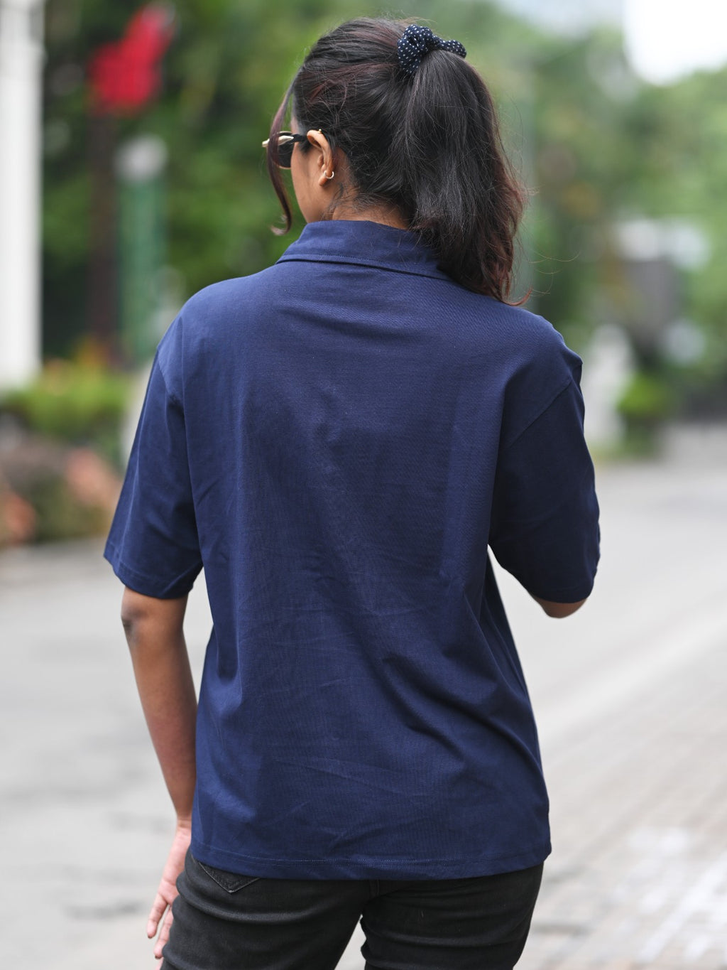 Oversized Shirt: Navy Blue