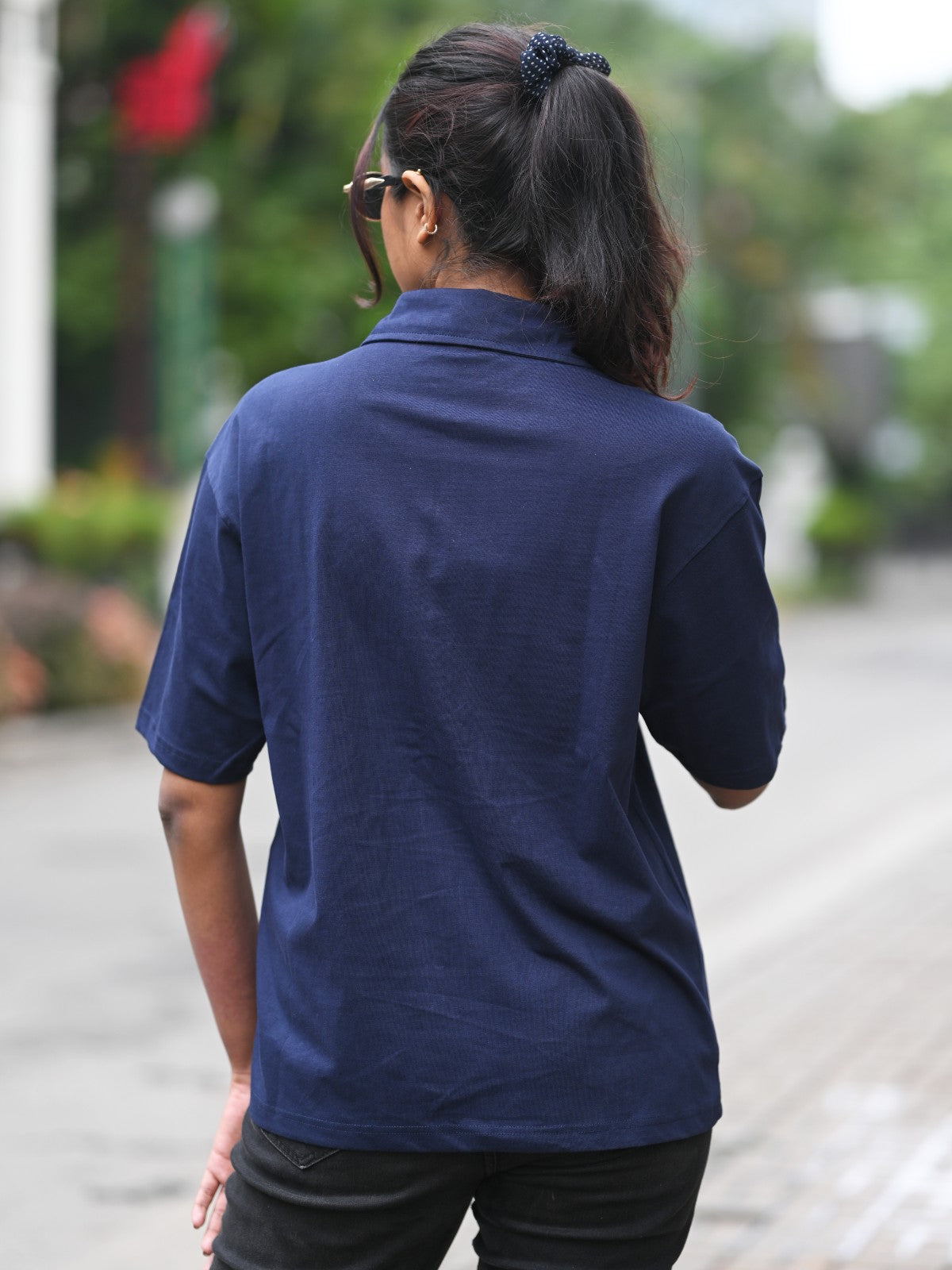 Oversized Shirt: Navy Blue