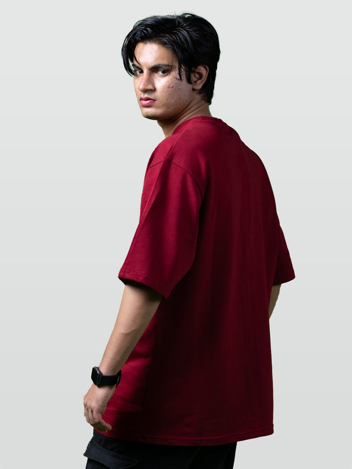 Premium Oversized Maroon Tee : Logo