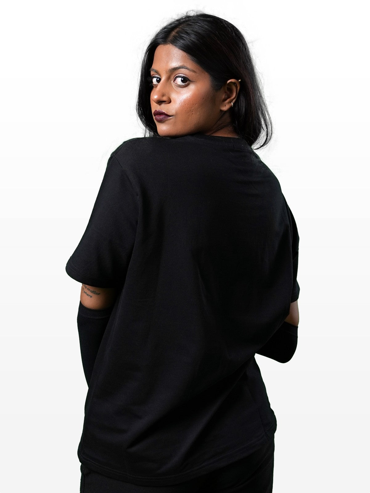 Premium Oversized Black Tee - the tipsy soul.