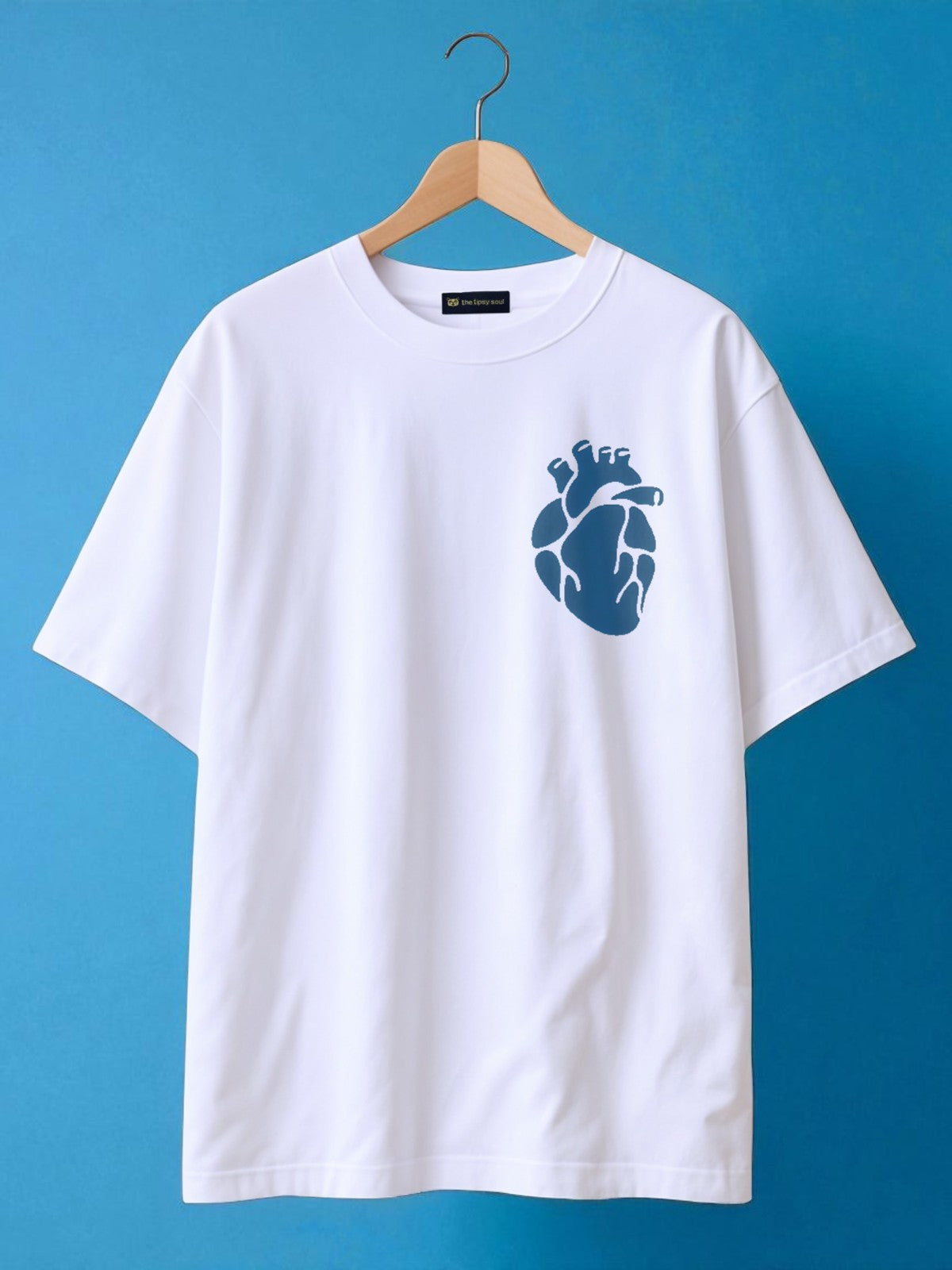 Blue Heart: Boxy Fit Graphic Tee