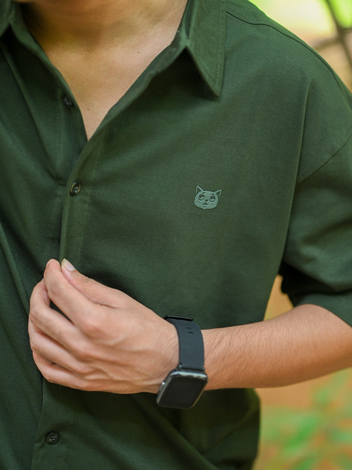 Oversized Shirt: Military Green