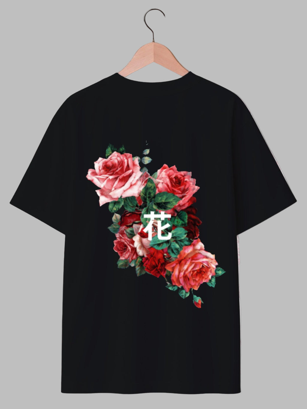 花 Flower: Boxy Fit Graphic Tee Black