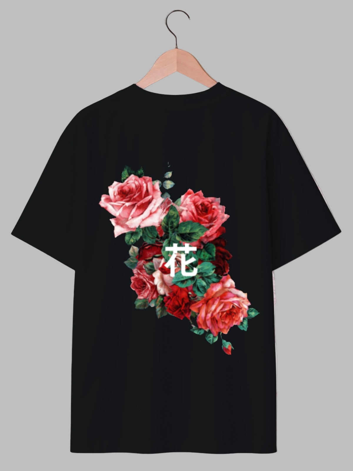 花 Flower: Boxy Fit Graphic Tee Black