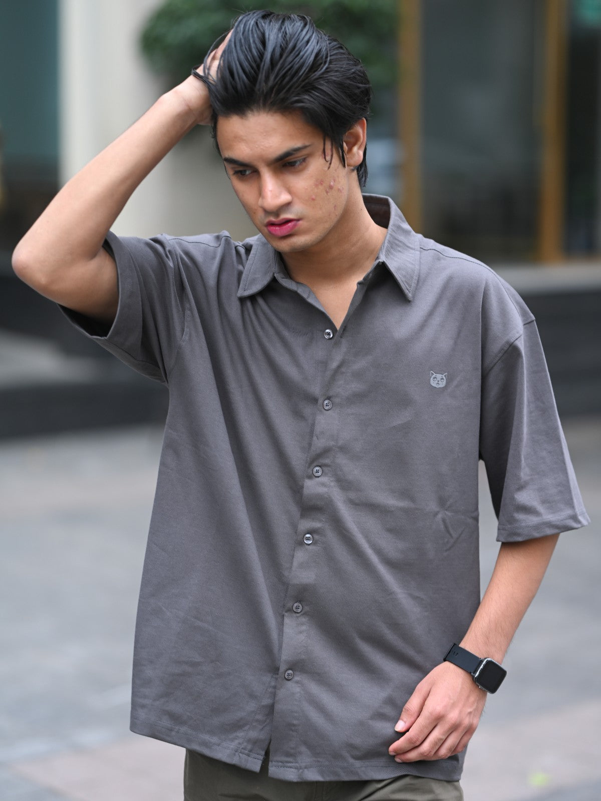 Oversized Shirt: Grey