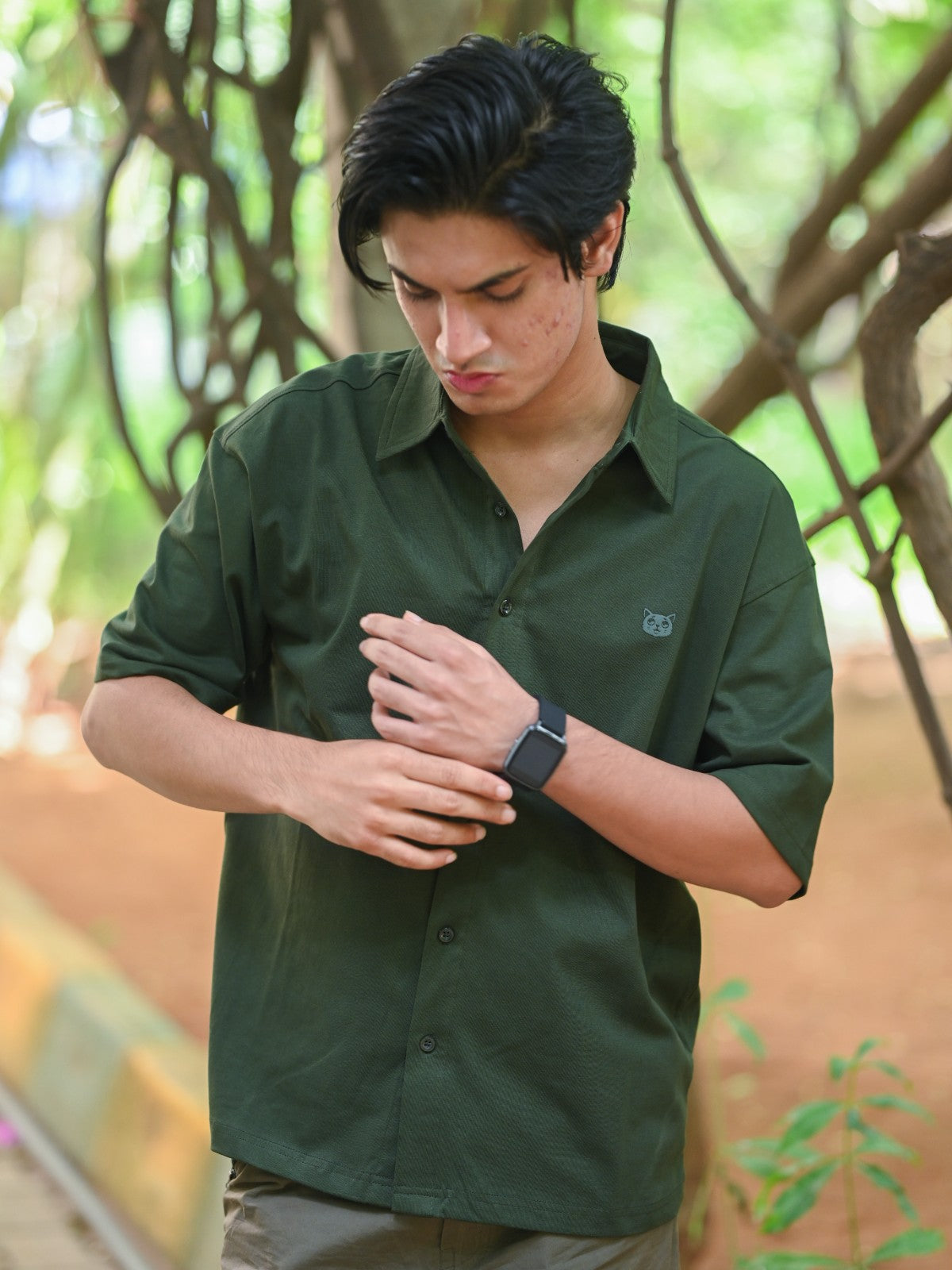 Oversized Shirt: Military Green