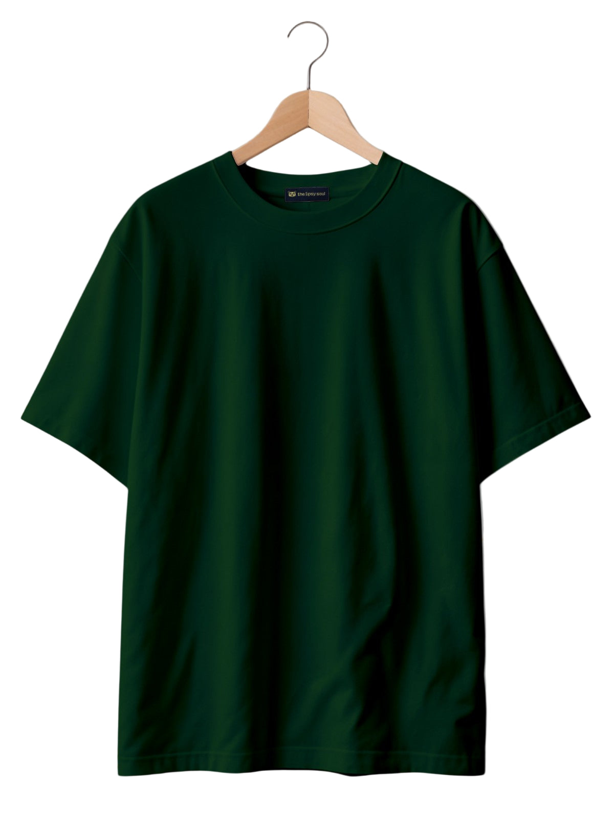 Boxy Fit Solid Tee: Emerald Green