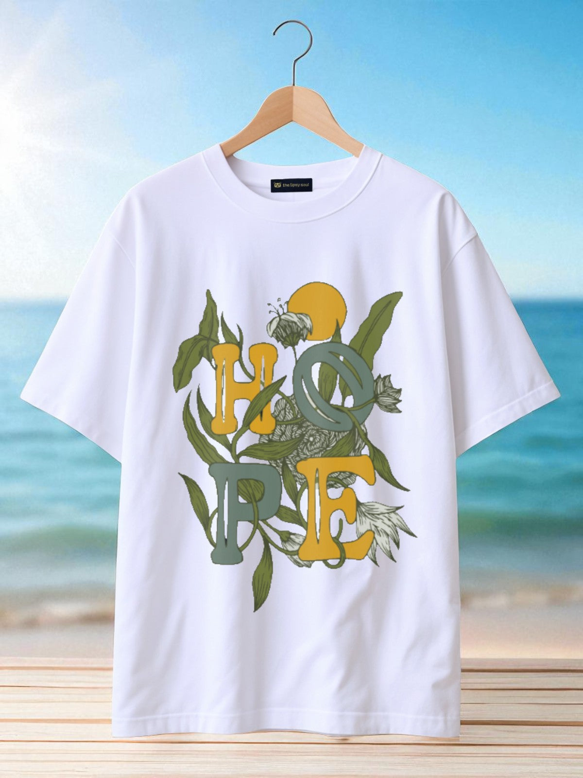 HOPE: Boxy Fit Graphic Tee White