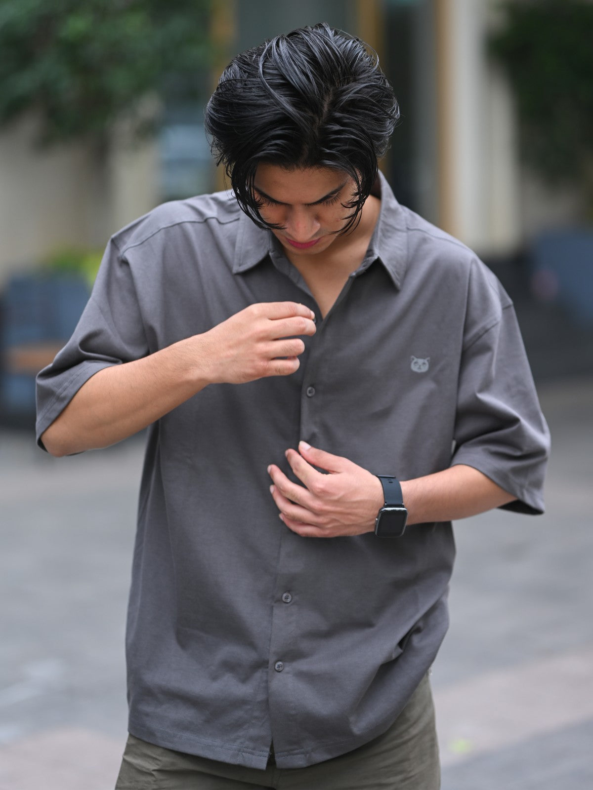 Oversized Shirt: Grey