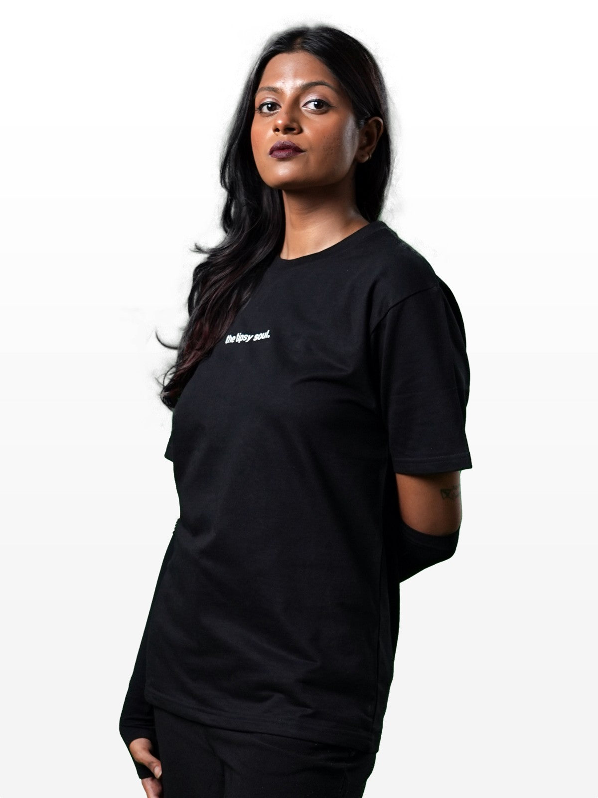 Premium Oversized Black Tee - the tipsy soul.