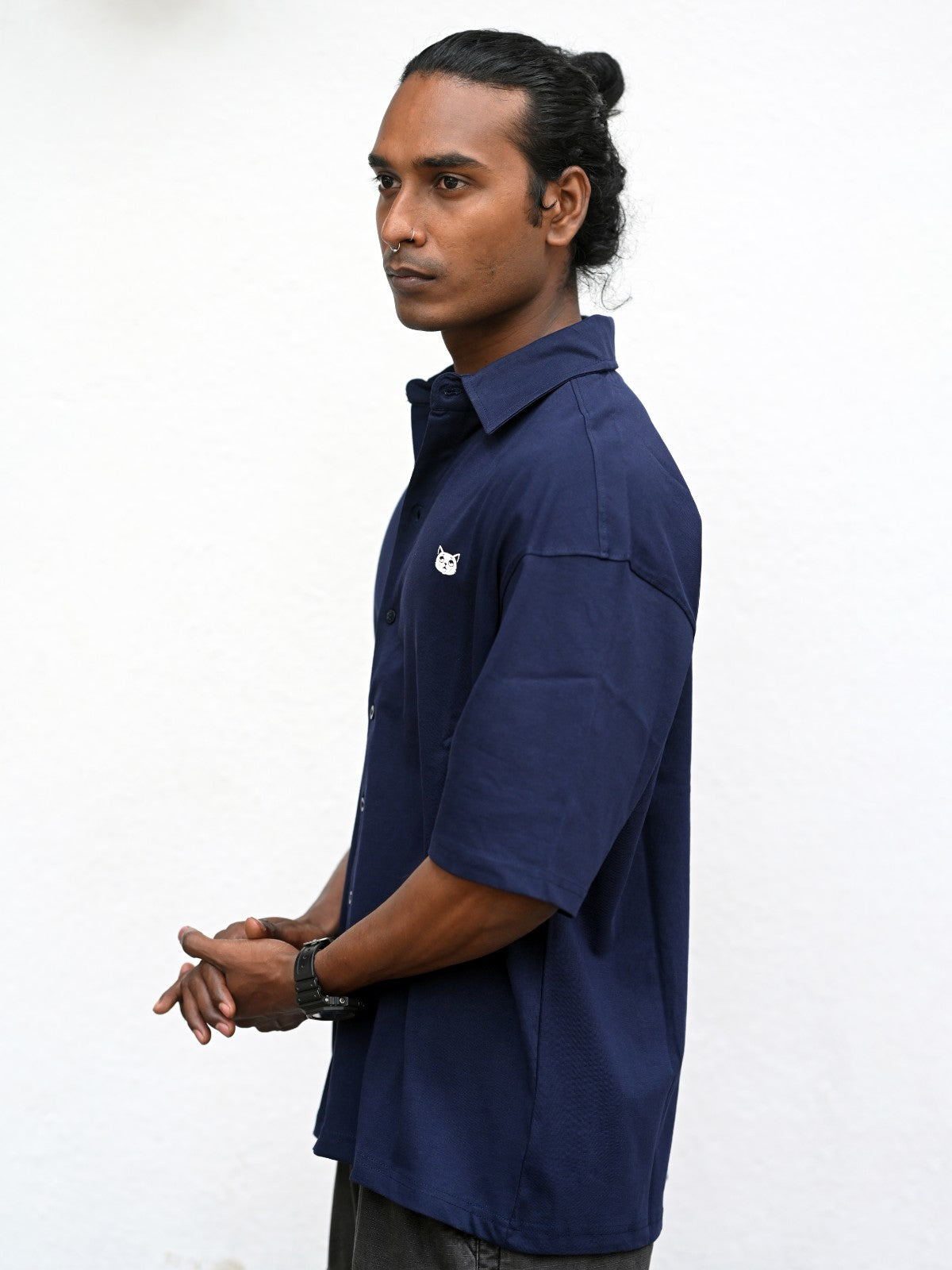 Oversized Shirt: Navy Blue