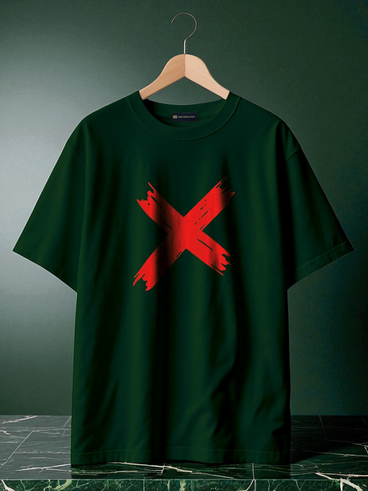 X: Boxy Fit Graphic Tee Green